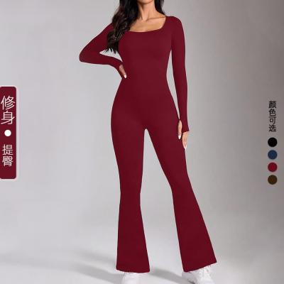 U-Neck Flared Yoga Jumpsuit 