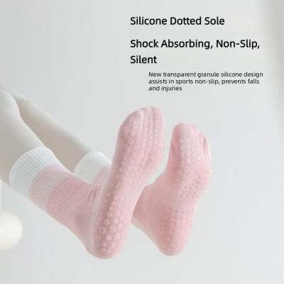 Non-Slip Yoga Socks for Women - Breathable Oxygen Cotton Anti-Slip Socks with Silicone Dots, High Elastic & Antibacterial